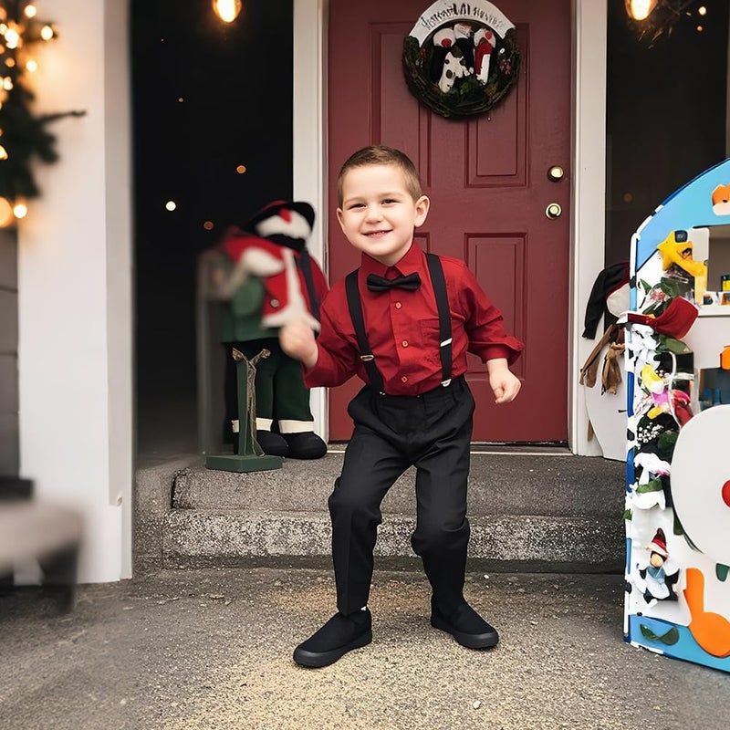 Vexadrix Kids Suspenders & Bowtie Set for Boys Girls 6M-6Y | Birthday Wedding Formal Accessories - Image 2